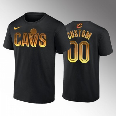 Cleveland Cavaliers Custom Men's BlackGold Nike NBA 2022 23 Statement Edition T Shirt